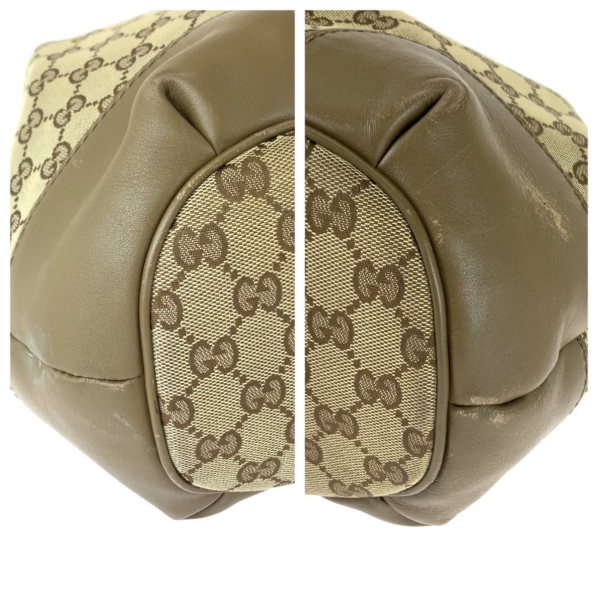 GUCCI Tote Bag 285730 GG canvas Brown Gold Metal Tote Bag Shoulder Bag Handbag Sukey Women Used