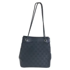 GUCCI Tote Bag GG canvas Black SilverMetal Tote Bag Shoulder Bag Women Used