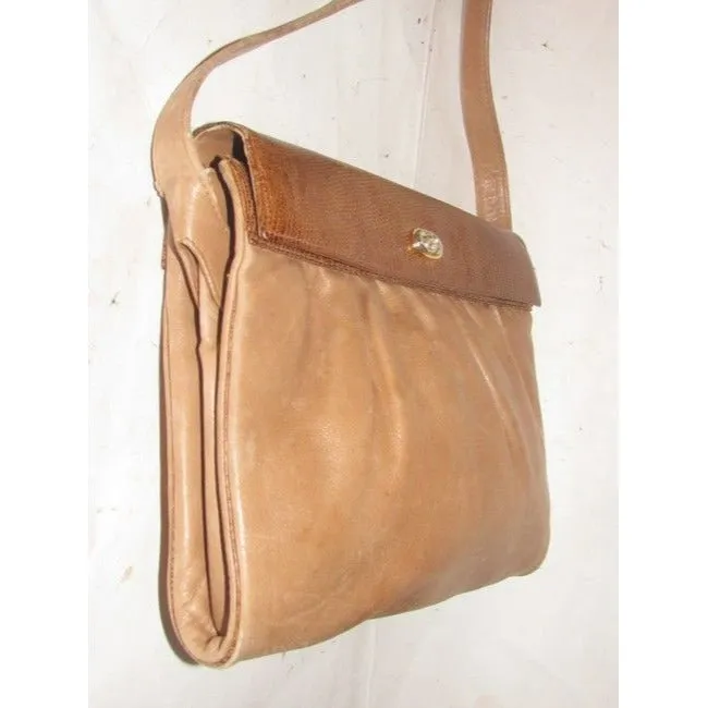 Gucci Vintage Pursesdesigner Purses Brown Python Skin And Camel Smooth Leather Shoulder Bag