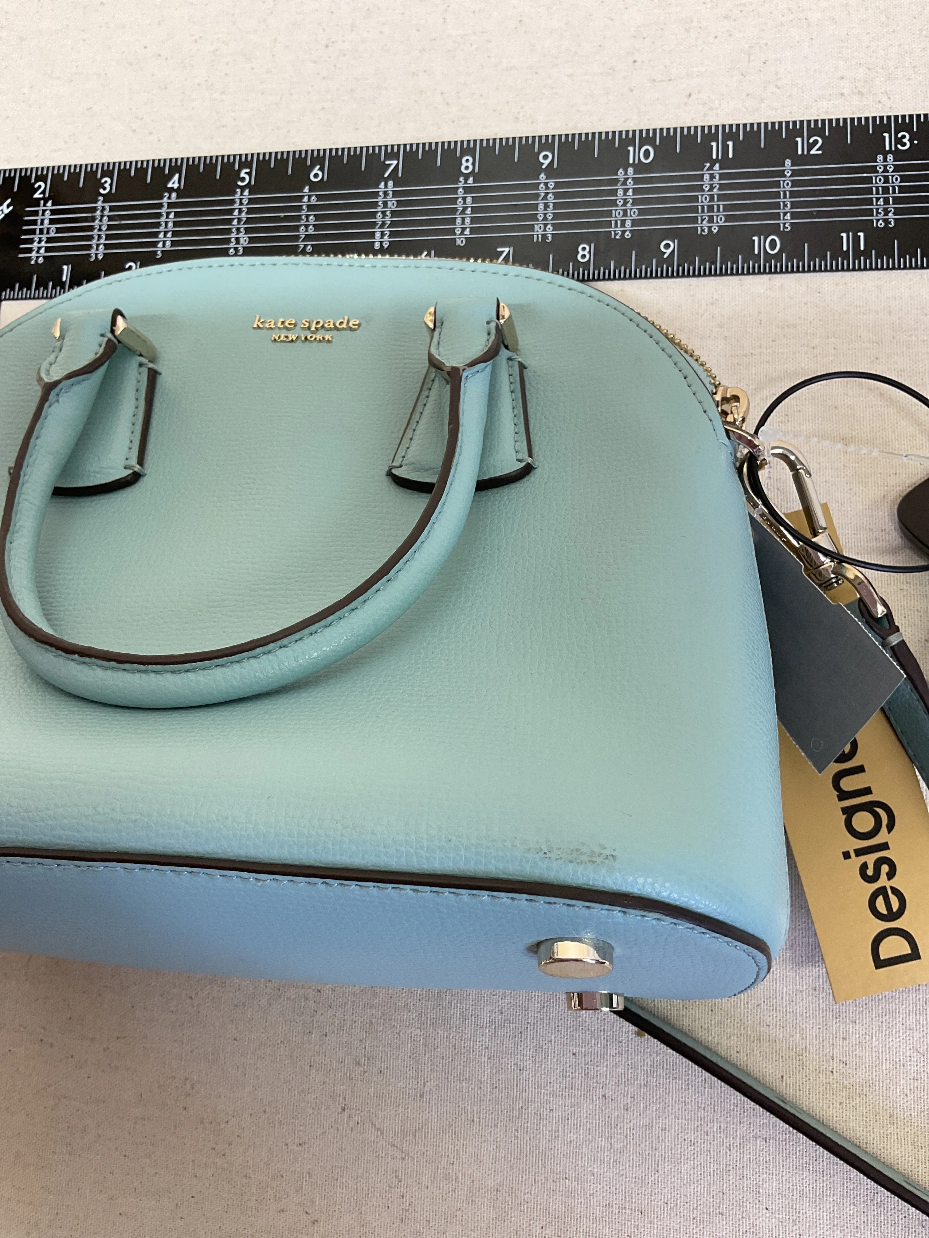 Handbag Designer By Kate Spade In Aqua, Size:Small -as is