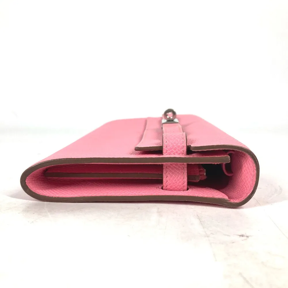 HERMES Long Wallet Purse Epsom pink Shoulder wallet Kelly wallet long to go Women Used