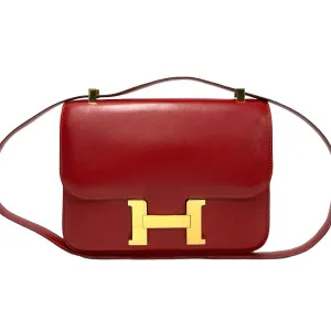 HERMES Shoulder Bag Box scarf Red Constance 23 Women Used