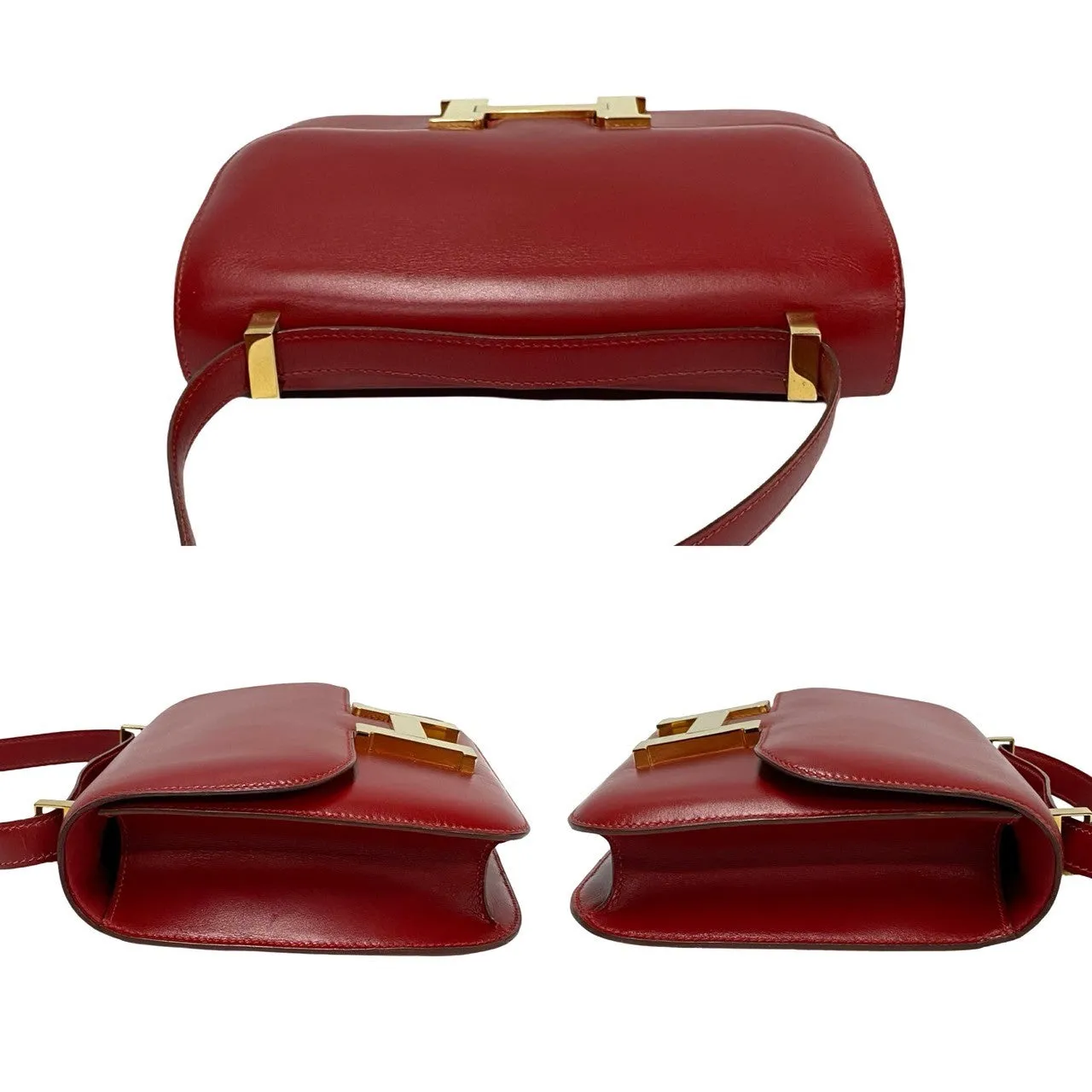 HERMES Shoulder Bag Box scarf Red Constance 23 Women Used