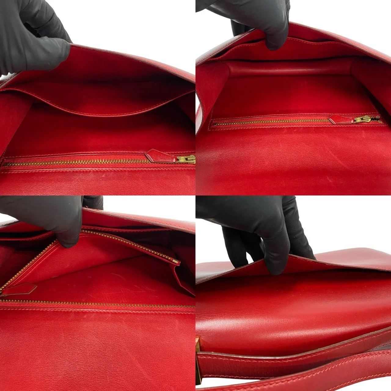 HERMES Shoulder Bag Box scarf Red Constance 23 Women Used