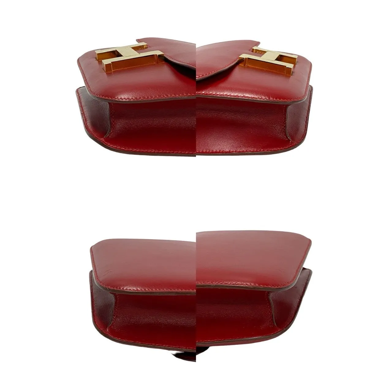 HERMES Shoulder Bag Box scarf Red Constance 23 Women Used