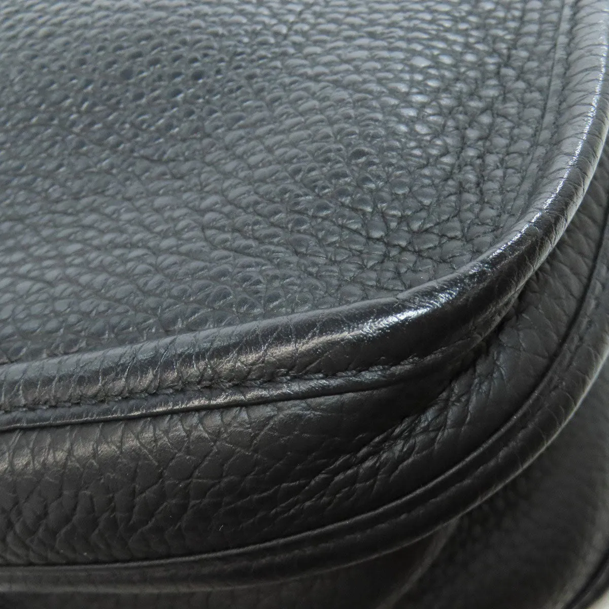 HERMES Shoulder Bag Togo black Evelyn 3 GM SilverMetal Women Used