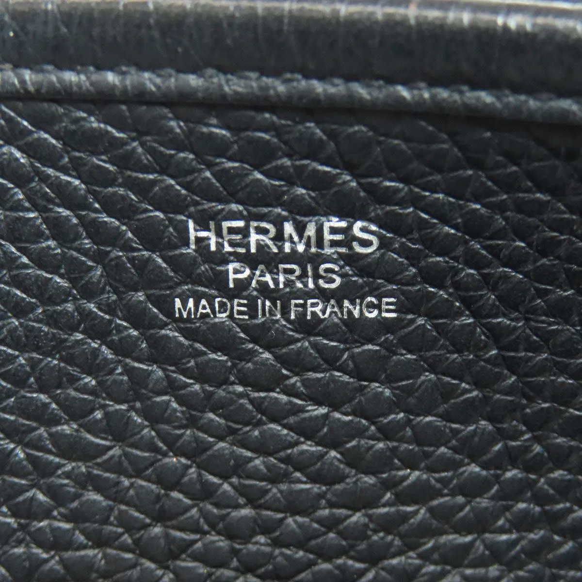 HERMES Shoulder Bag Togo black Evelyn 3 GM SilverMetal Women Used