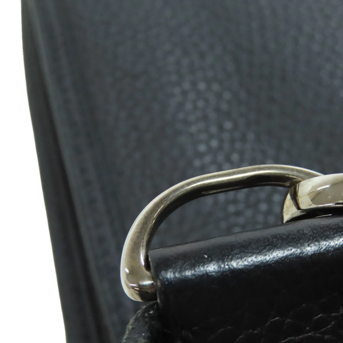HERMES Shoulder Bag Togo black Evelyn 3 GM SilverMetal Women Used