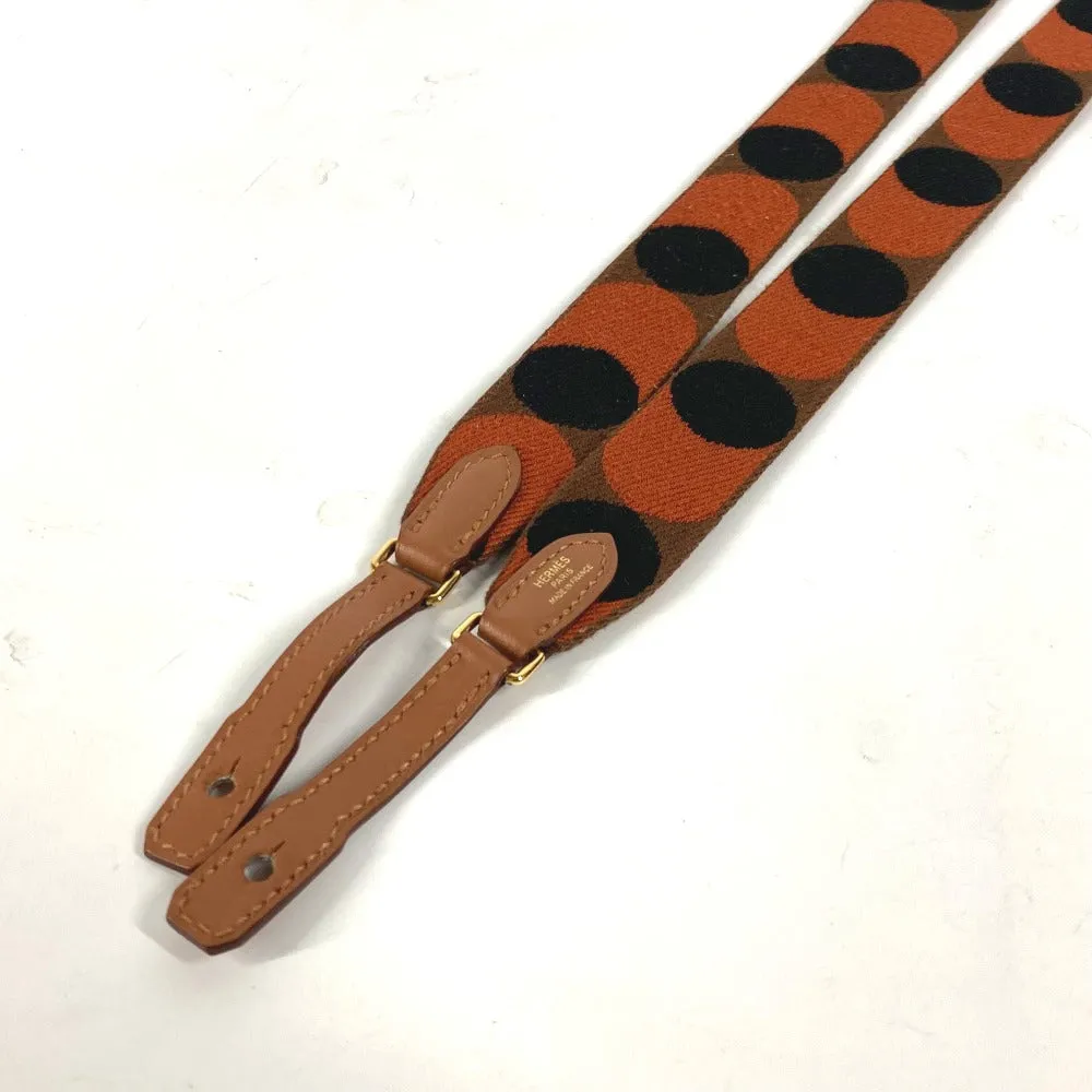HERMES Shoulder strap canvas Orange bandouliere sangle flipper ball 1" Women Used