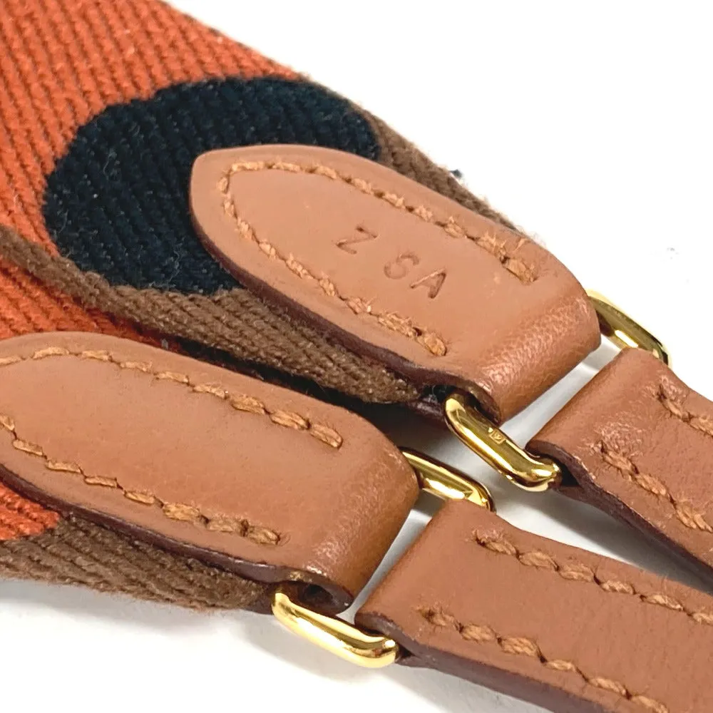 HERMES Shoulder strap canvas Orange bandouliere sangle flipper ball 1" Women Used