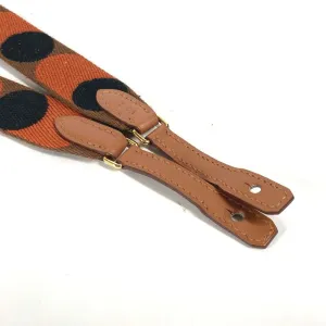 HERMES Shoulder strap canvas Orange bandouliere sangle flipper ball 1" Women Used