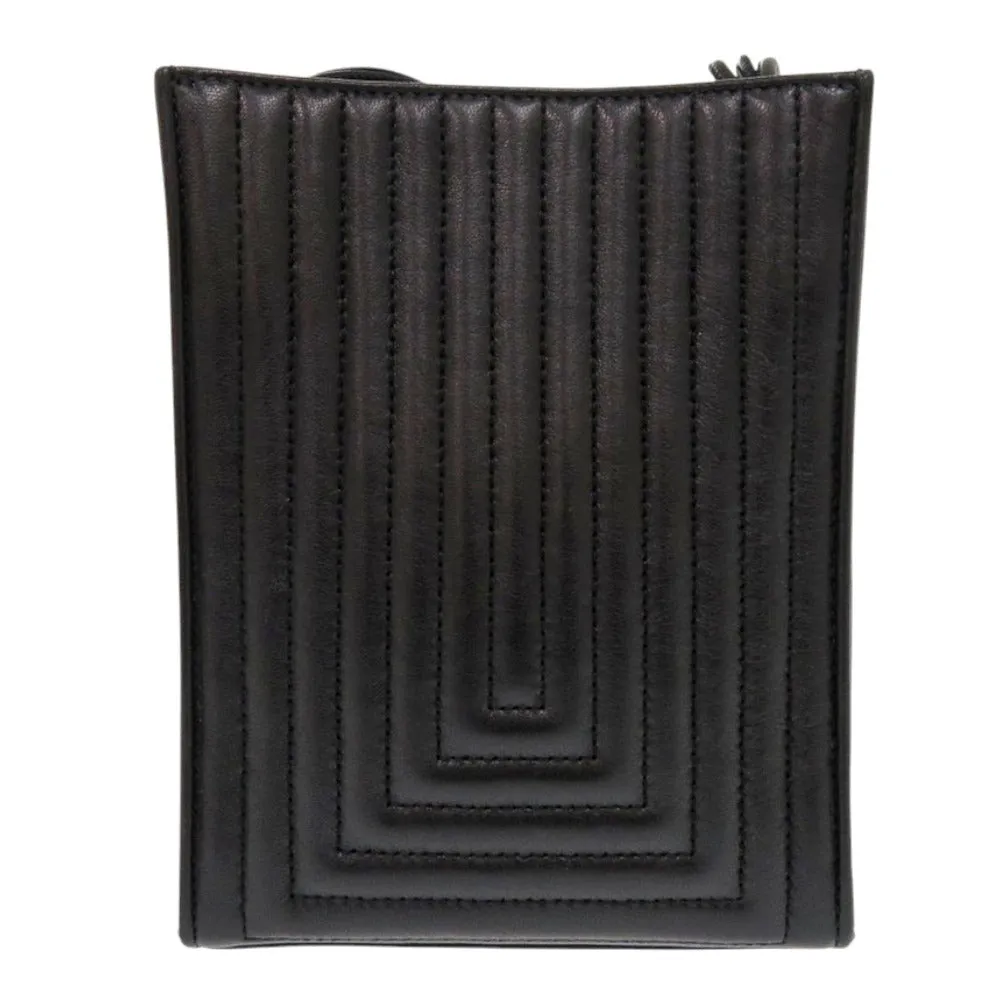 JIL SANDER Shoulder Bag leather black tangle small Women Used