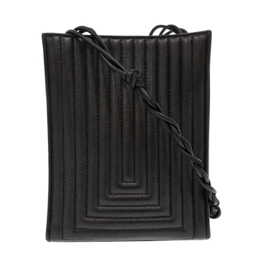 JIL SANDER Shoulder Bag leather black tangle small Women Used