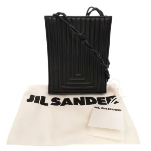 JIL SANDER Shoulder Bag leather black tangle small Women Used