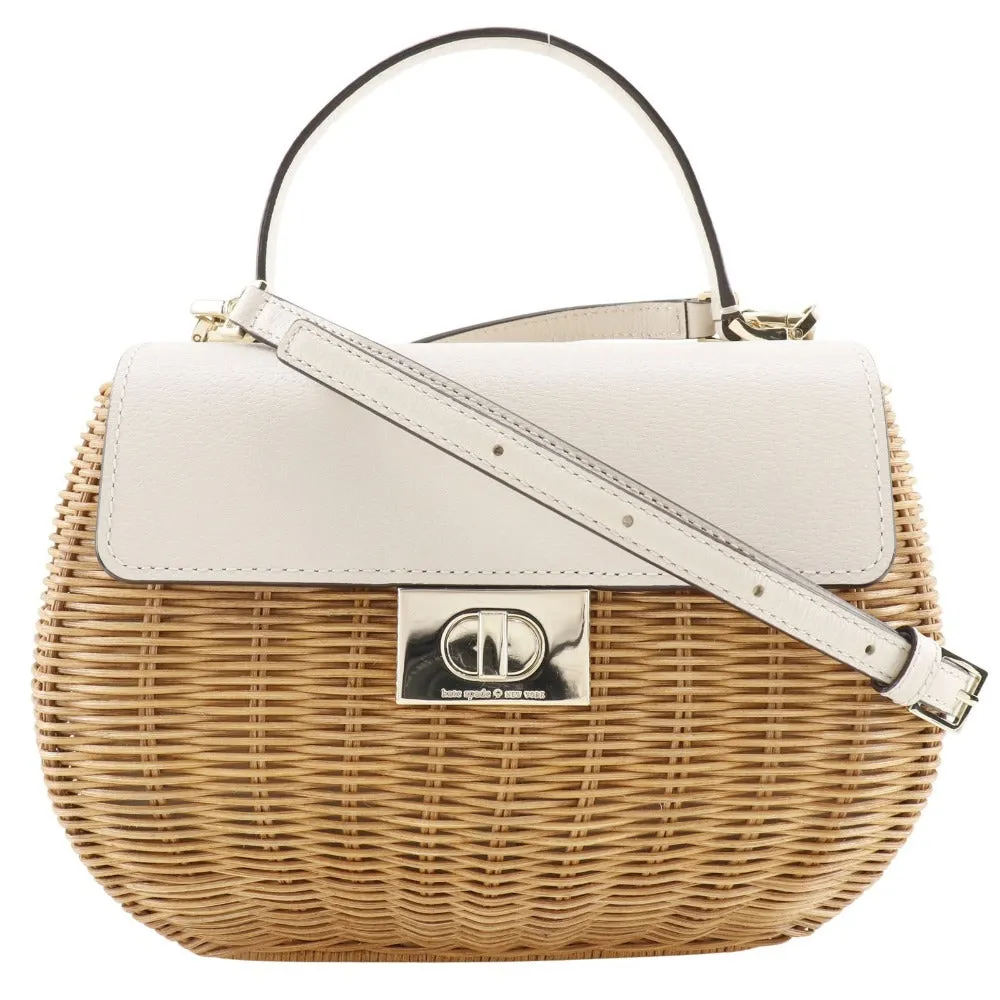 Kate Spade Handbag Wicker, Leather beige 2WAYShoulder Basket bag