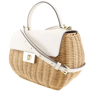 Kate Spade Handbag Wicker, Leather beige 2WAYShoulder Basket bag