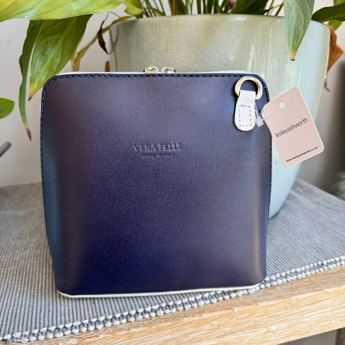 Leather Ladies Small Cross Body PS14 In Blues