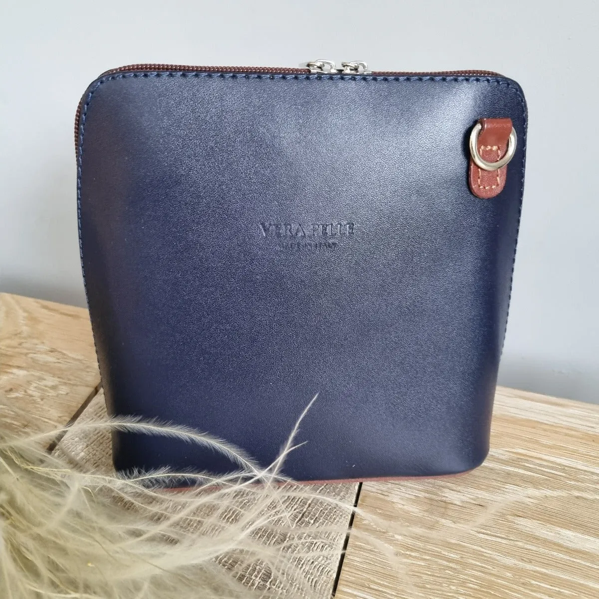 Leather Ladies Small Cross Body PS14 In Blues