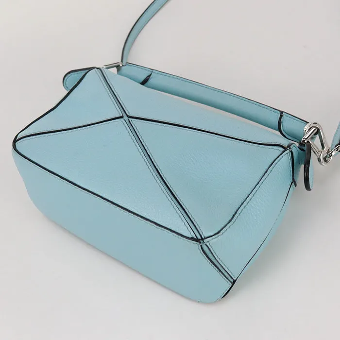 LOEWE Puzzle bag mini Handbag shoulderbag Calfskin blue Women