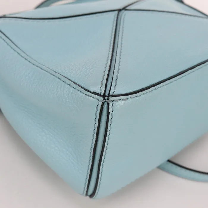 LOEWE Puzzle bag mini Handbag shoulderbag Calfskin blue Women