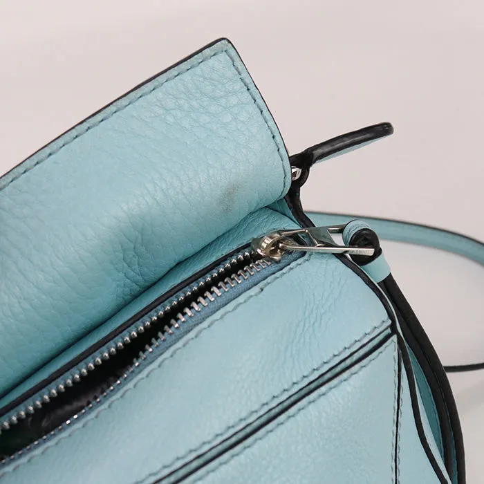 LOEWE Puzzle bag mini Handbag shoulderbag Calfskin blue Women