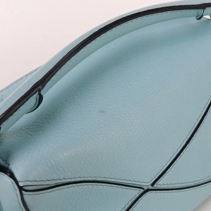 LOEWE Puzzle bag mini Handbag shoulderbag Calfskin blue Women