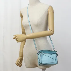 LOEWE Puzzle bag mini Handbag shoulderbag Calfskin blue Women