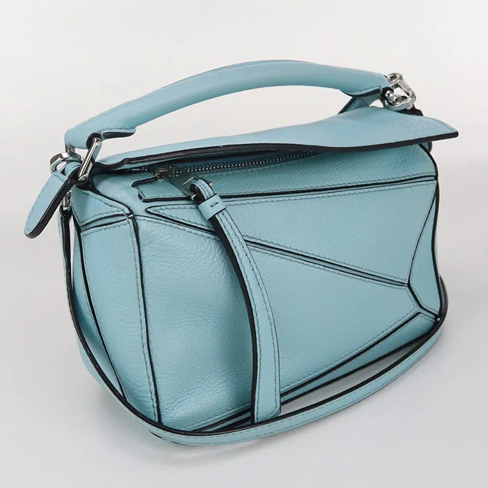 LOEWE Puzzle bag mini Handbag shoulderbag Calfskin blue Women