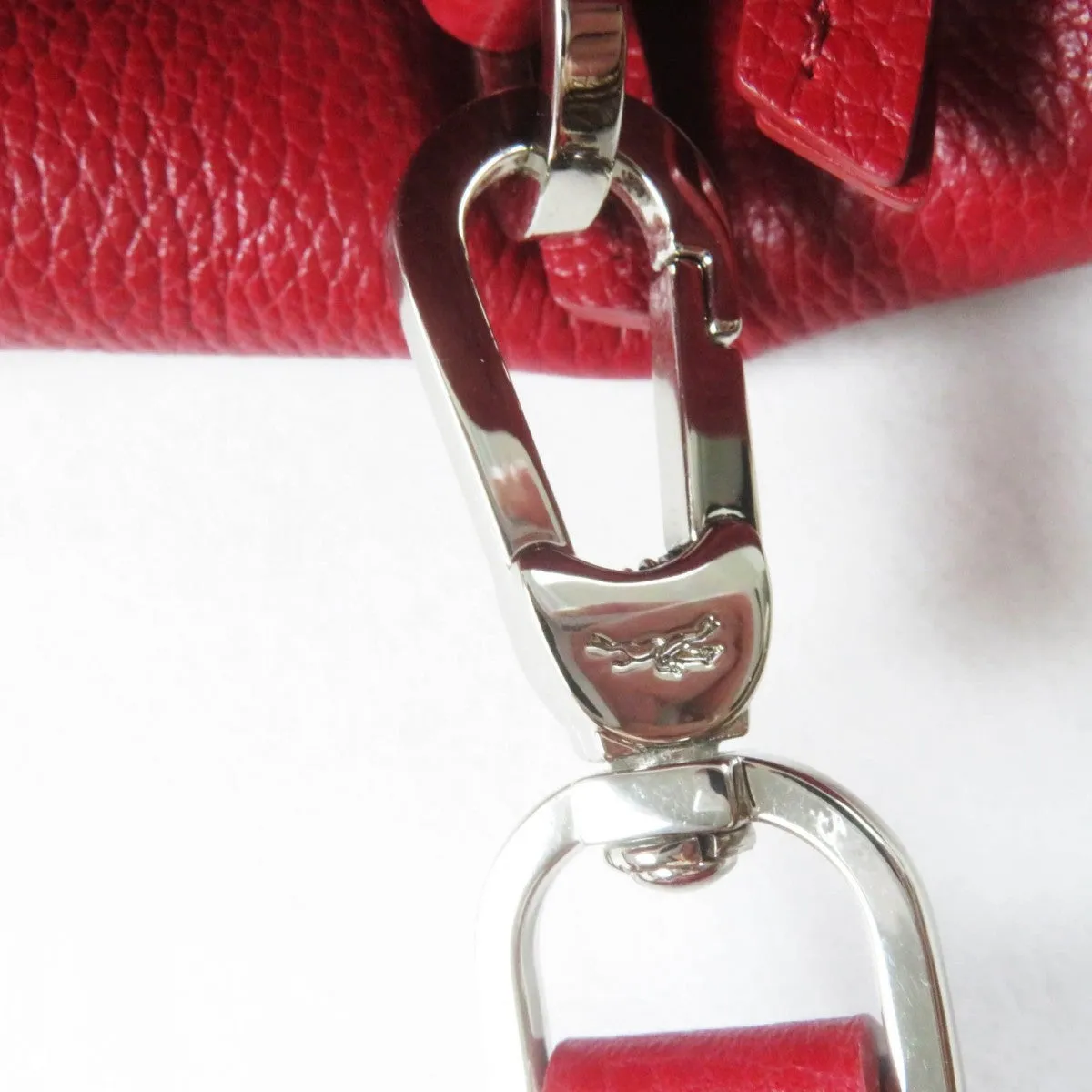 Longchamp Shoulder Bag leather Red Le flowne