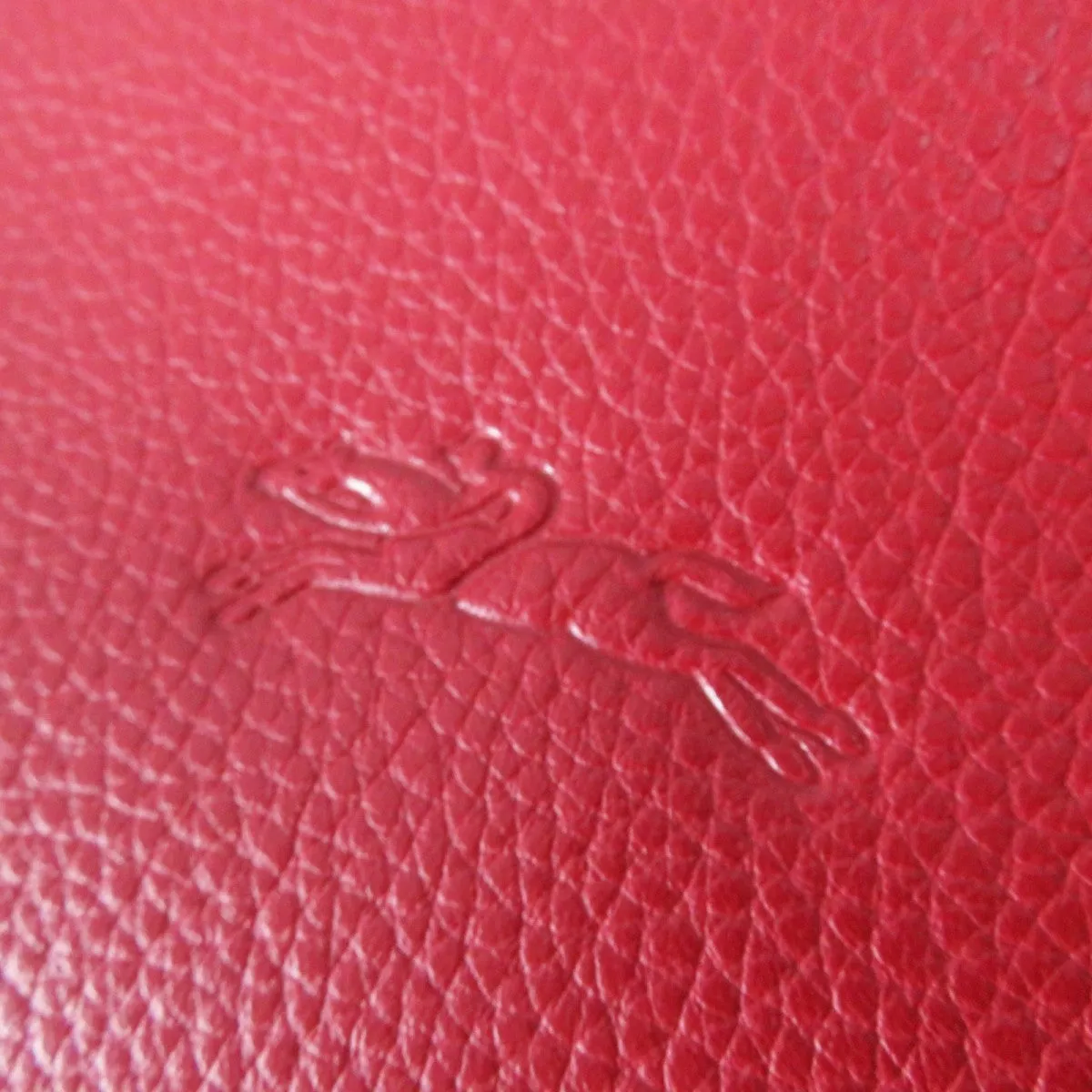 Longchamp Shoulder Bag leather Red Le flowne