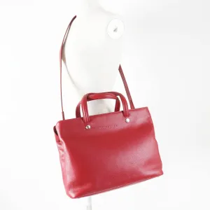 Longchamp Shoulder Bag leather Red Le flowne