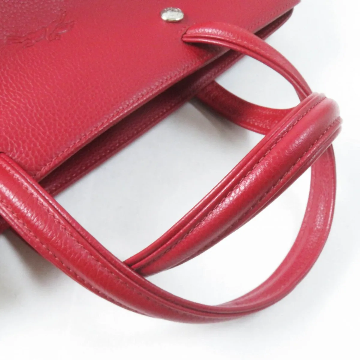 Longchamp Shoulder Bag leather Red Le flowne