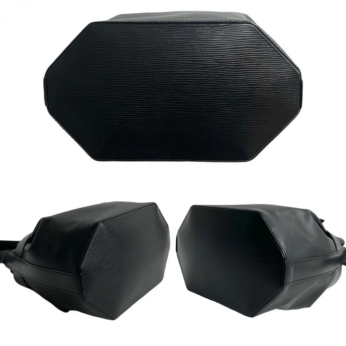 LOUIS VUITTON Shoulder Bag leather black Epi Sac De Paul PM