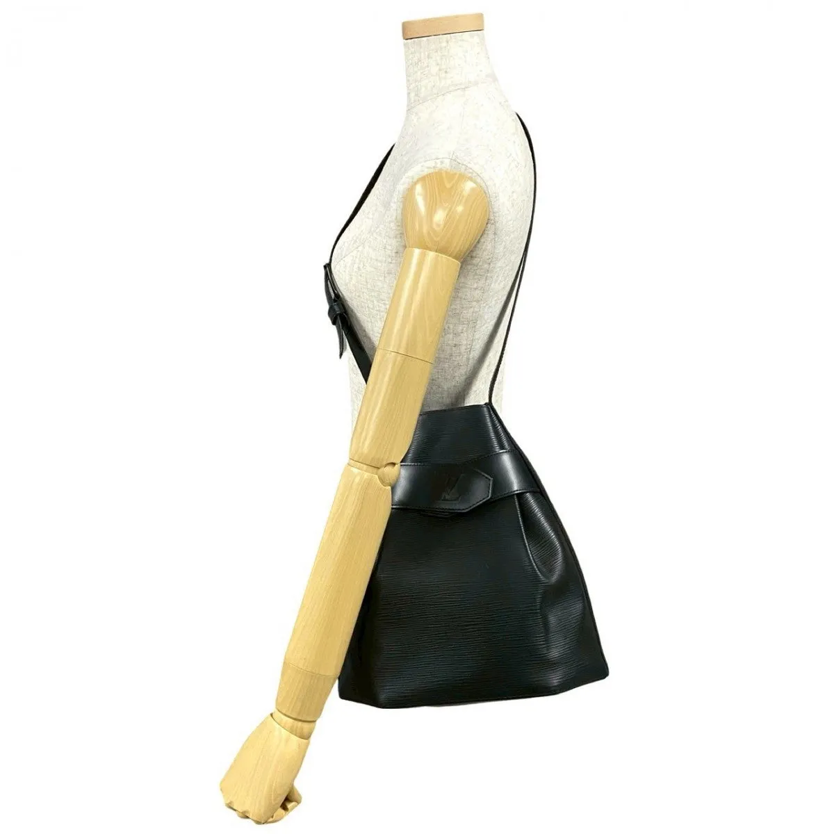 LOUIS VUITTON Shoulder Bag leather black Epi Sac De Paul PM