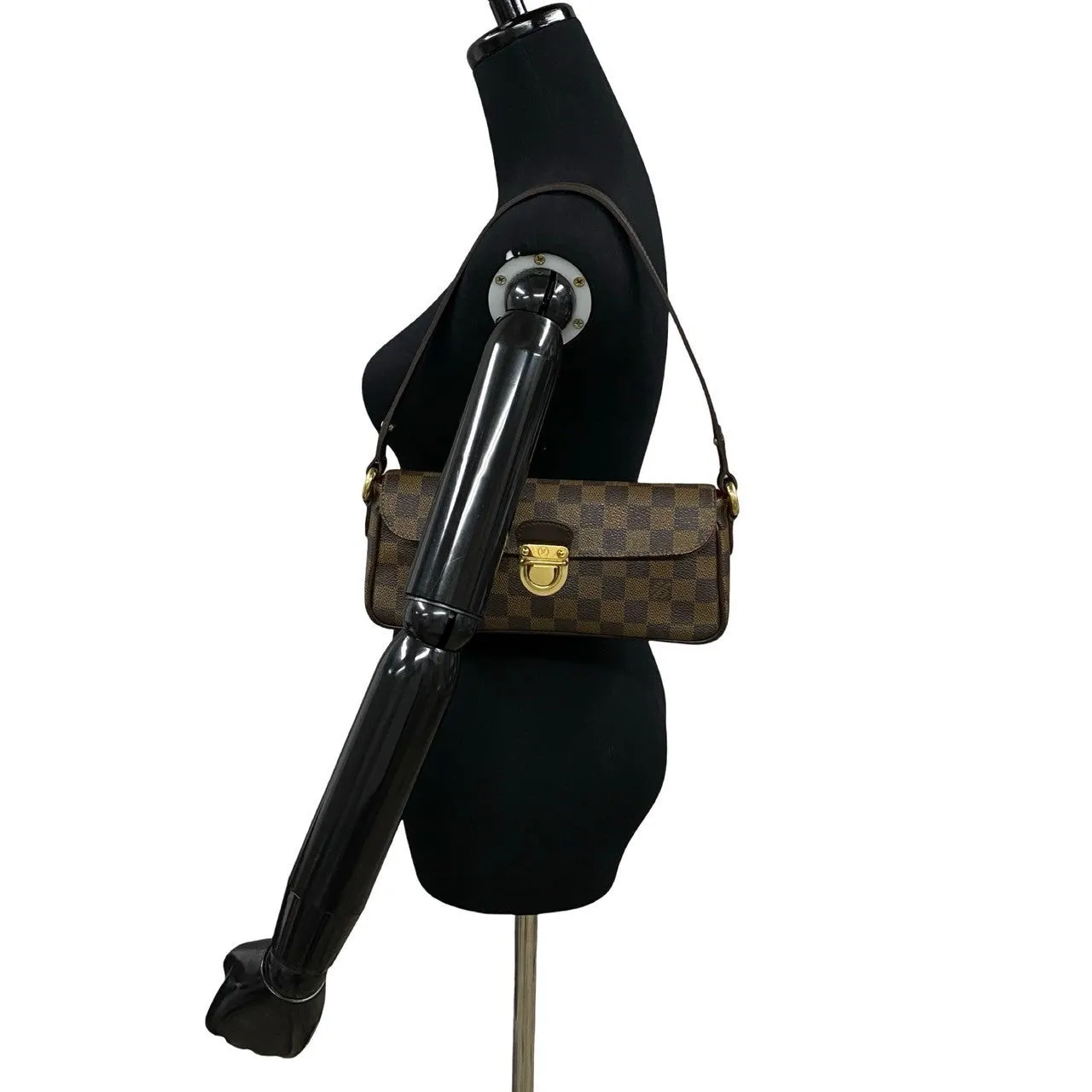 LOUIS VUITTON Shoulder Bag Leather, PVC Brown Damier Ravello PM Women Used