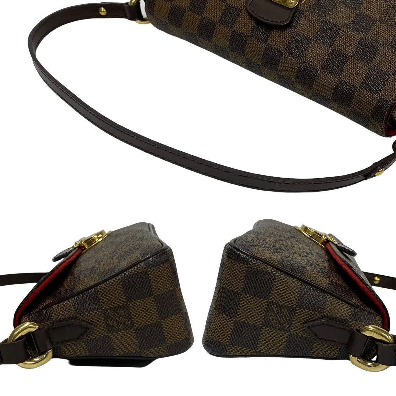 LOUIS VUITTON Shoulder Bag Leather, PVC Brown Damier Ravello PM Women Used