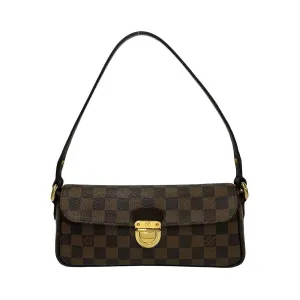 LOUIS VUITTON Shoulder Bag Leather, PVC Brown Damier Ravello PM Women Used