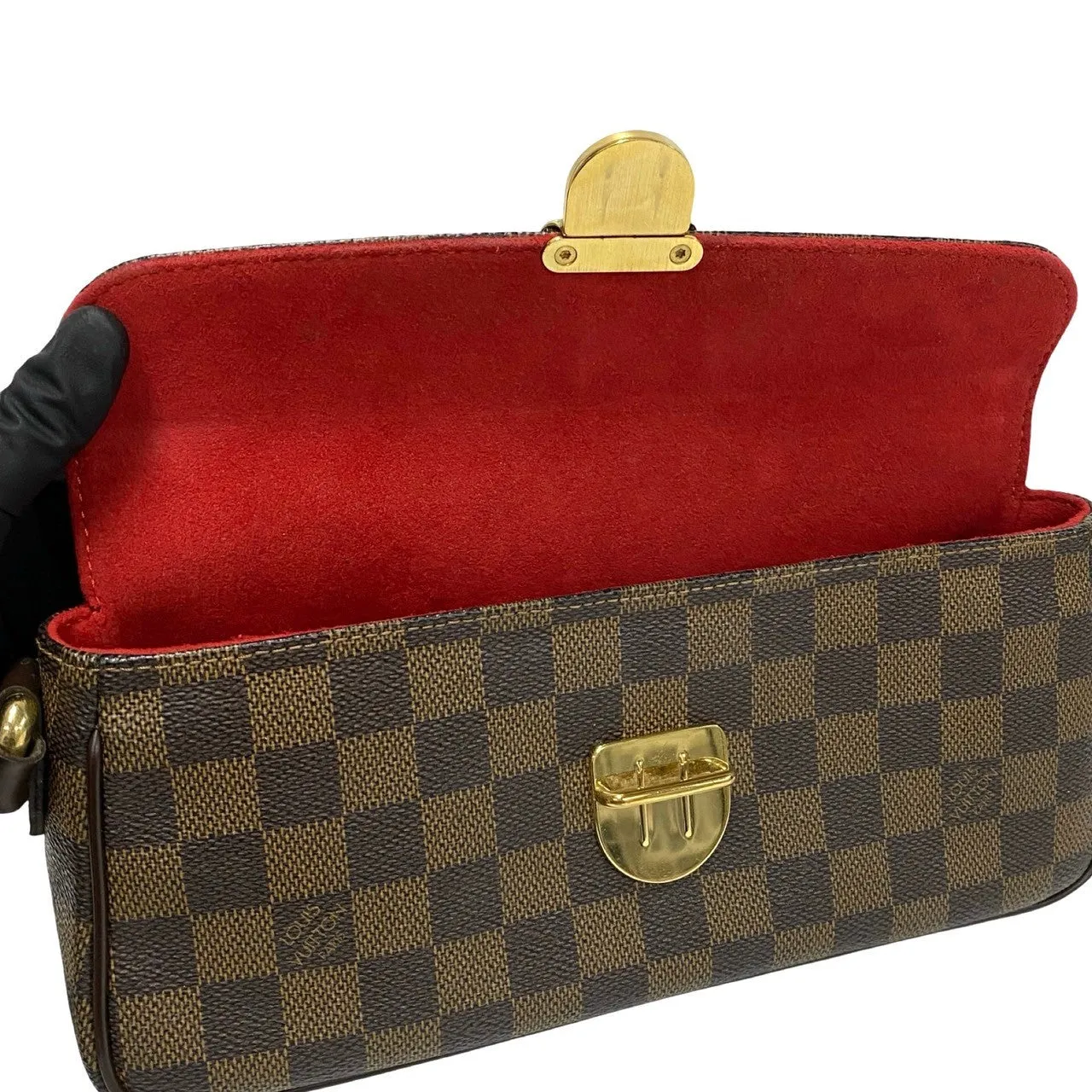 LOUIS VUITTON Shoulder Bag Leather, PVC Brown Damier Ravello PM Women Used