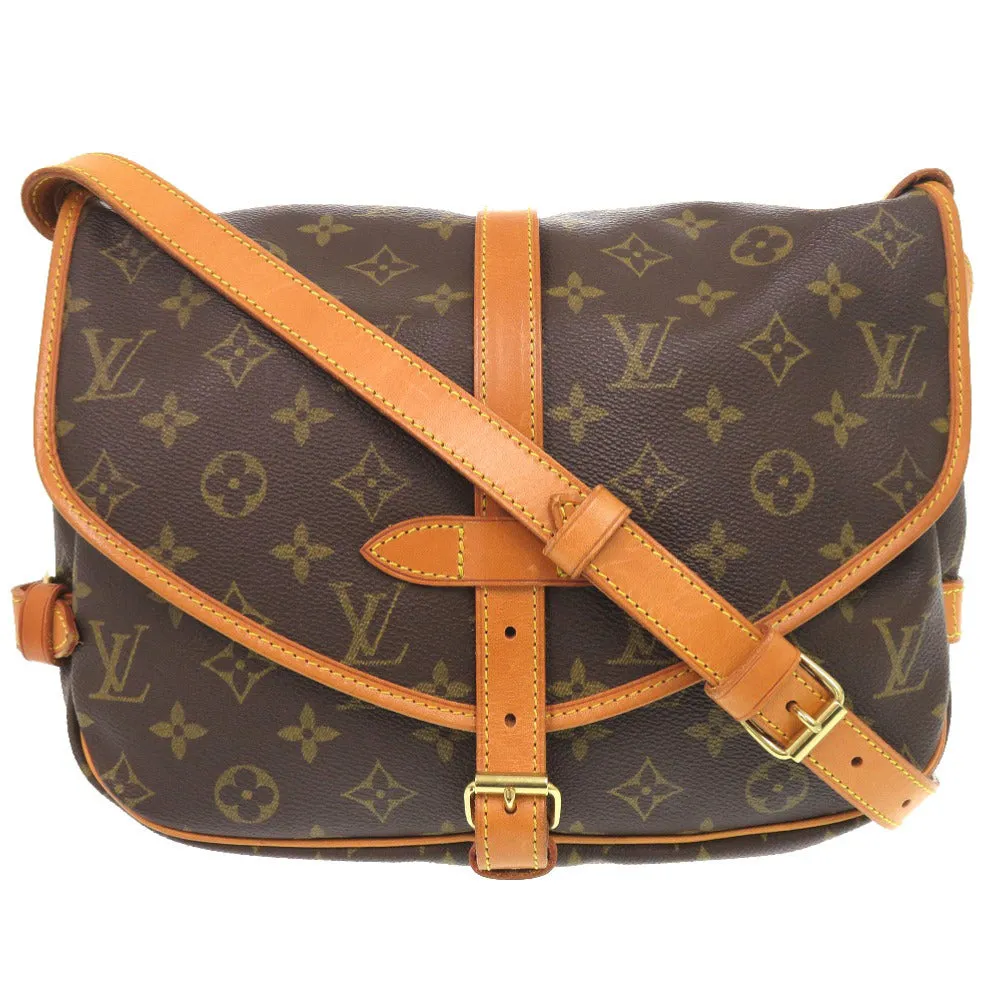 LOUIS VUITTON Shoulder Bag M42256 Monogram canvas Brown Monogram Saumur 30 Women Used
