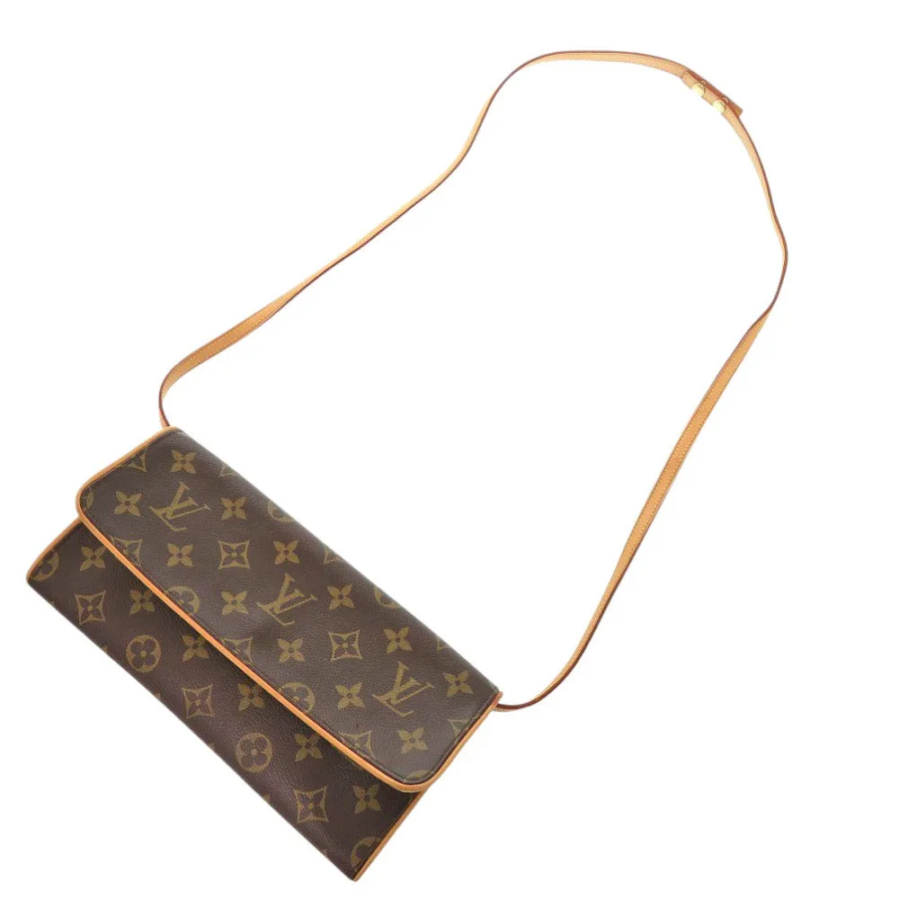 LOUIS VUITTON Shoulder Bag M51852 Monogram canvas Brown Monogram Pochette Twin GM