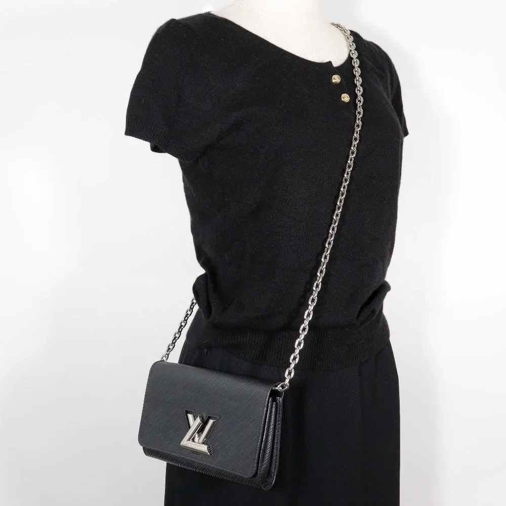 LOUIS VUITTON Shoulder Bag M62038 Epi Leather black Chain wallet Portefeuille Twist Chain Women Used