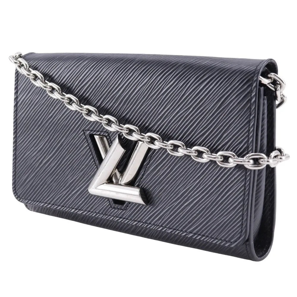 LOUIS VUITTON Shoulder Bag M62038 Epi Leather black Chain wallet Portefeuille Twist Chain Women Used