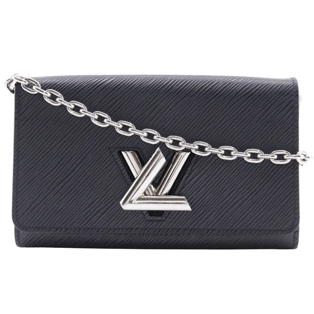 LOUIS VUITTON Shoulder Bag M62038 Epi Leather black Chain wallet Portefeuille Twist Chain Women Used