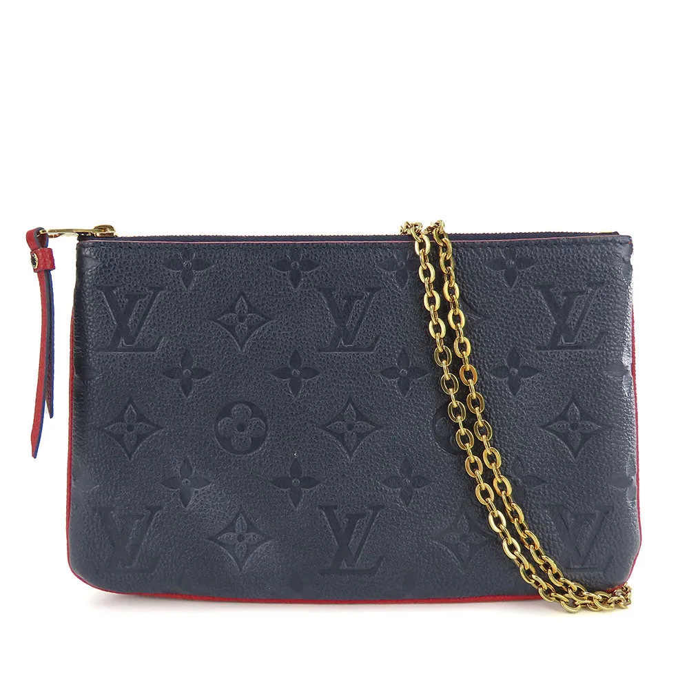 LOUIS VUITTON Shoulder Bag M63916 Monogram Ann Platt Navy Pochette double zip Women Used