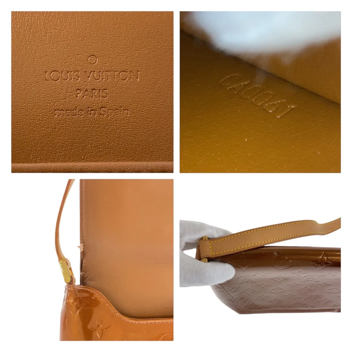 LOUIS VUITTON Shoulder Bag M91124 Patent leather, leather Bronze Brown GoldMetal Shoulder Bag Messenger bag Vernis Thompson Street Women Used
