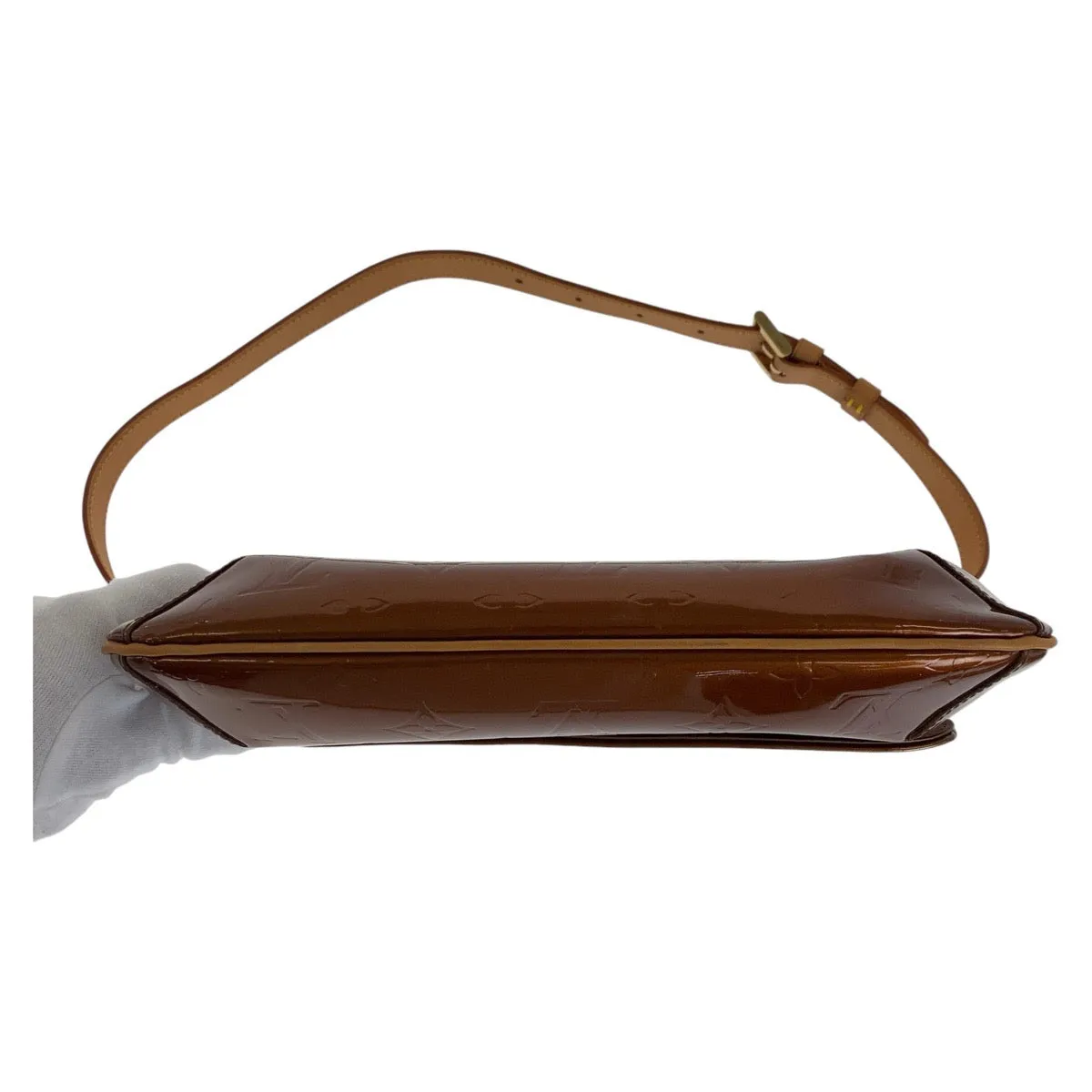 LOUIS VUITTON Shoulder Bag M91124 Patent leather, leather Bronze Brown GoldMetal Shoulder Bag Messenger bag Vernis Thompson Street Women Used
