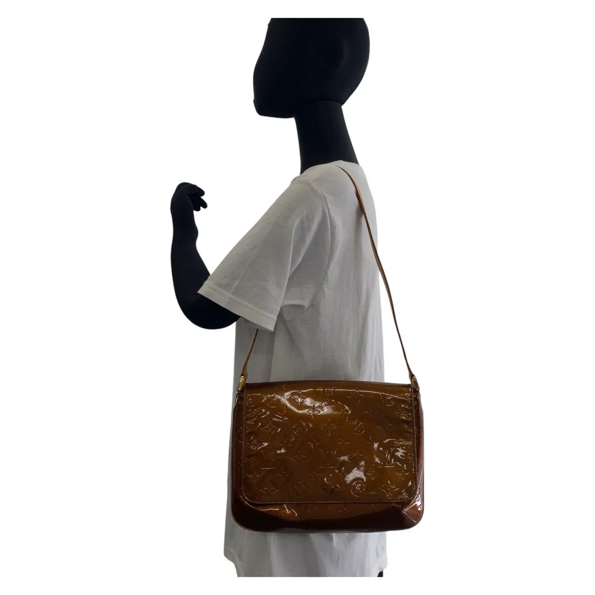 LOUIS VUITTON Shoulder Bag M91124 Patent leather, leather Bronze Brown GoldMetal Shoulder Bag Messenger bag Vernis Thompson Street Women Used