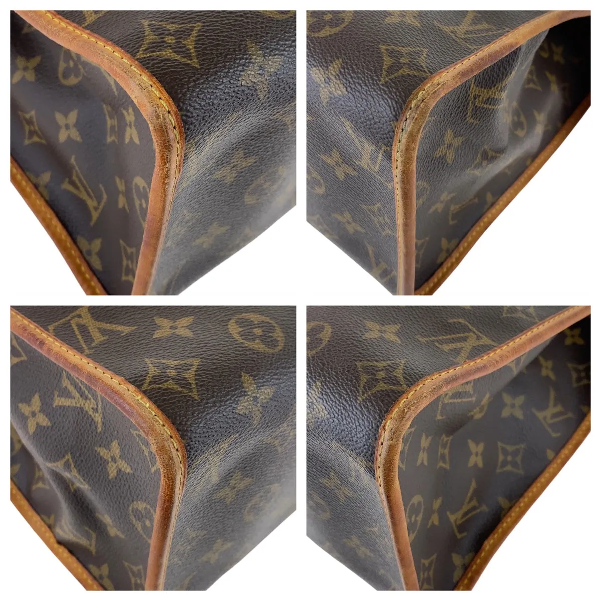 LOUIS VUITTON Tote Bag M40007 PVC, Leather Brown Gold Metal Tote Bag Handbag Shoulder Bag Monogram Popan cool o Women Used