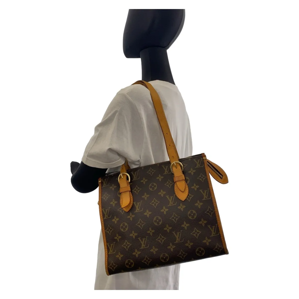 LOUIS VUITTON Tote Bag M40007 PVC, Leather Brown Gold Metal Tote Bag Handbag Shoulder Bag Monogram Popan cool o Women Used