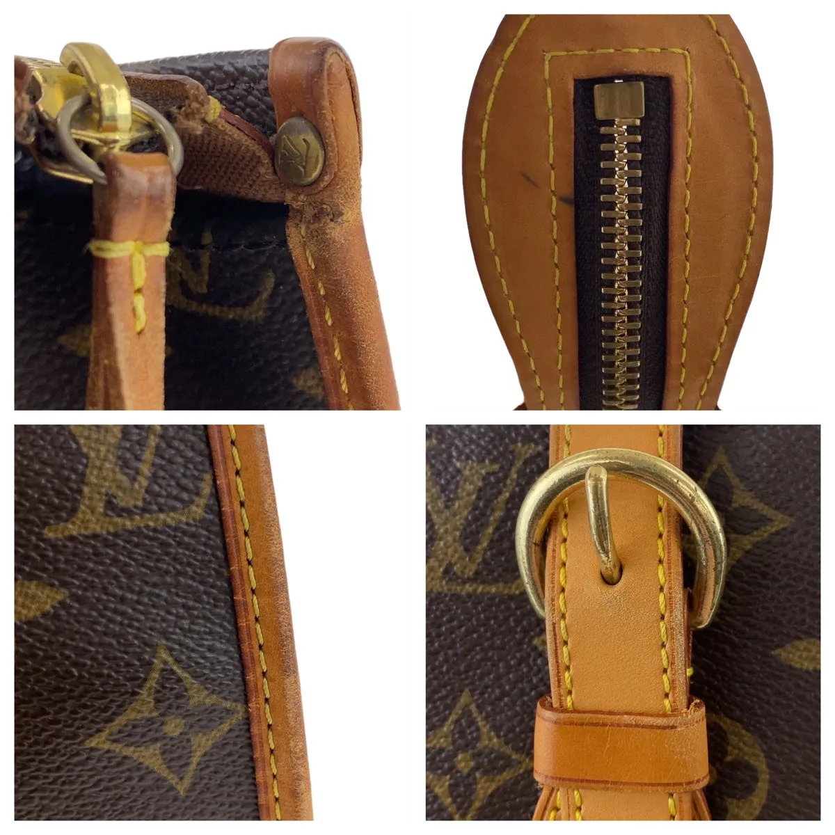 LOUIS VUITTON Tote Bag M40007 PVC, Leather Brown Gold Metal Tote Bag Handbag Shoulder Bag Monogram Popan cool o Women Used